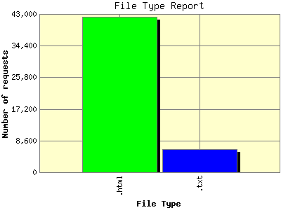 File Type Report: Number of requests by File Type.
